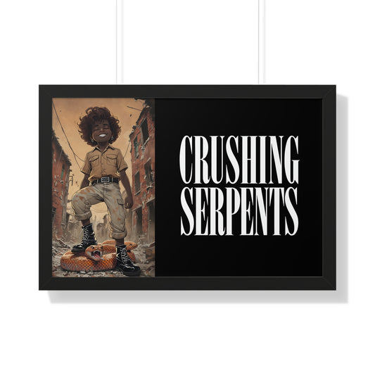 Framed Horizontal Art Poster - "Crushing Serpents" Vol 3